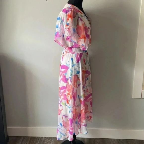 DKNY |  Floral Ruffle Hi- Low Dress - Picture 2 of 6